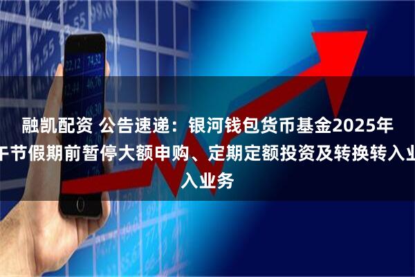 融凯配资 公告速递：银河钱包货币基金2025年端午节假期前暂停大额申购、定期定额投资及转换转入业务