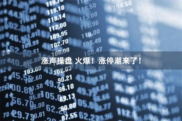 涨声操盘 火爆！涨停潮来了！